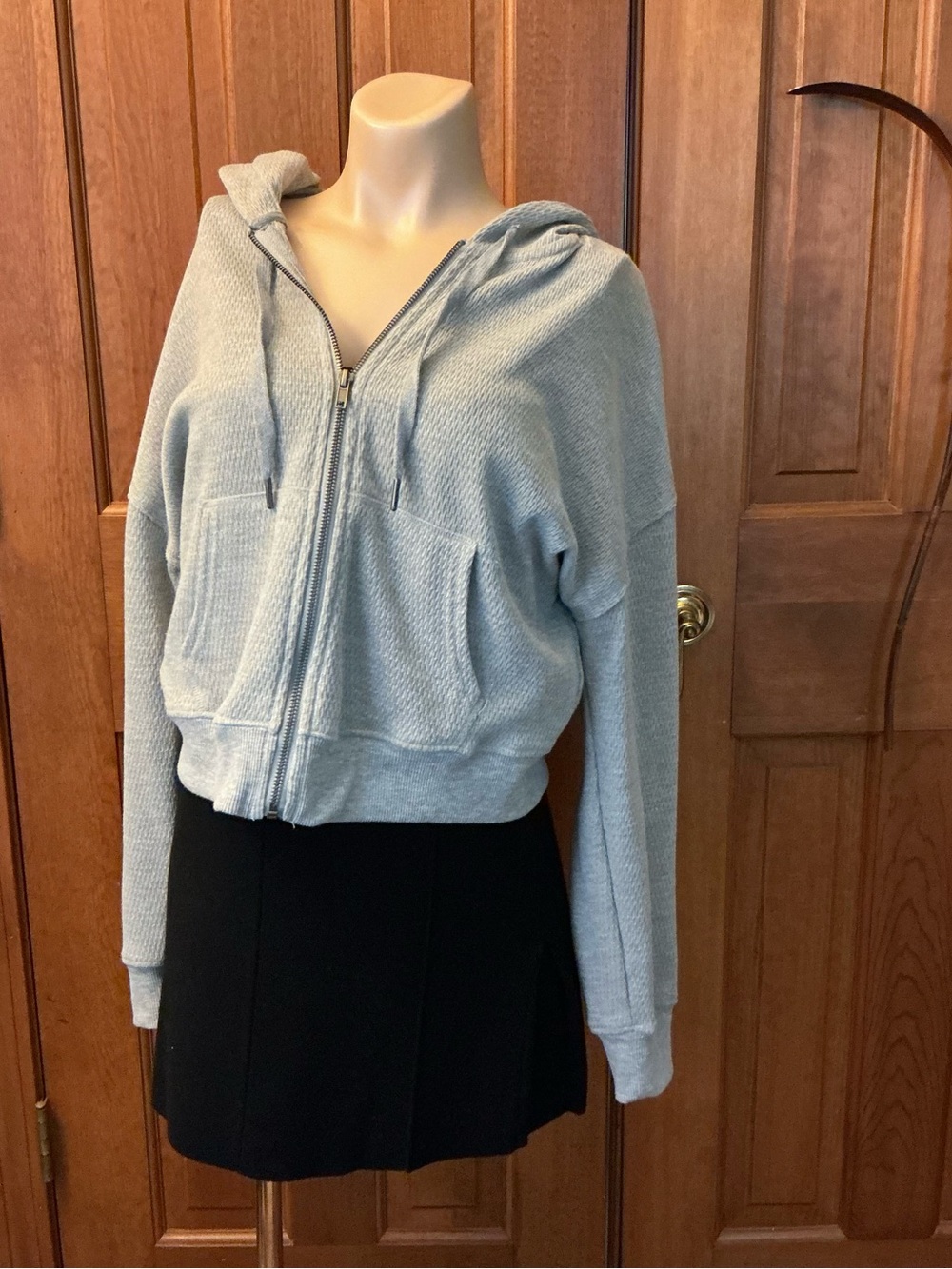 Hippie Rose Lightweight gray Zip-Up Hooded Sweatshirt Jacket - Women's